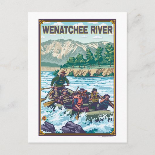 ホワイトウォーターラフティング – Wenatchee River, Washingto ポストカード (正面)