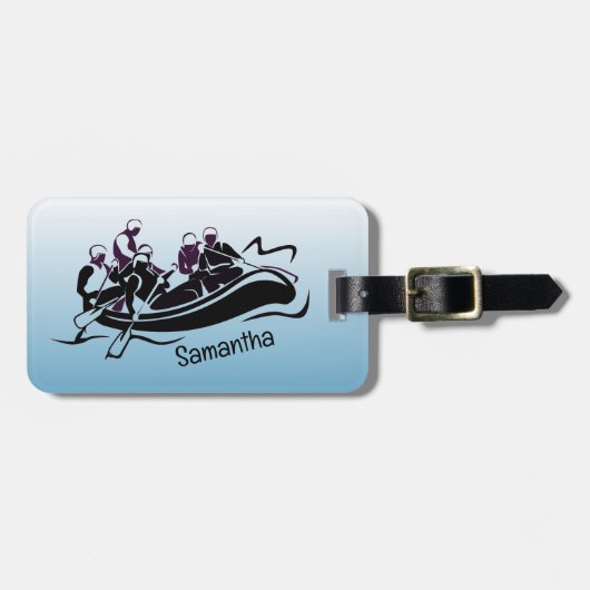 ホワイトウォーターリバーラフティングデザイン ラゲッジタグ (正面横)