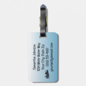 ホワイトウォーターリバーラフティングデザイン ラゲッジタグ (裏面縦)