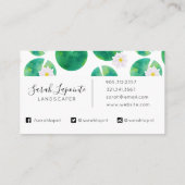 ホワイトウォーターリリーフラワーズアンドリリーパッドデザイン 名刺 (裏面)