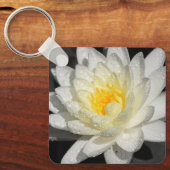 ホワイトウォーターリリー写真キーチェーン キーホルダー (正面)