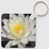 ホワイトウォーターリリー写真キーチェーン キーホルダー (裏面)