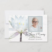 ホワイトウォーターリリー花葬儀記念悔やみや弔慰 サンキューカード (正面)