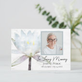 ホワイトウォーターリリー花葬儀記念悔やみや弔慰 サンキューカード (スタンド正面)