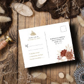 ホワイトウォーター素朴カラー金ゴールドムスリムウェディングRSVP ポストカード