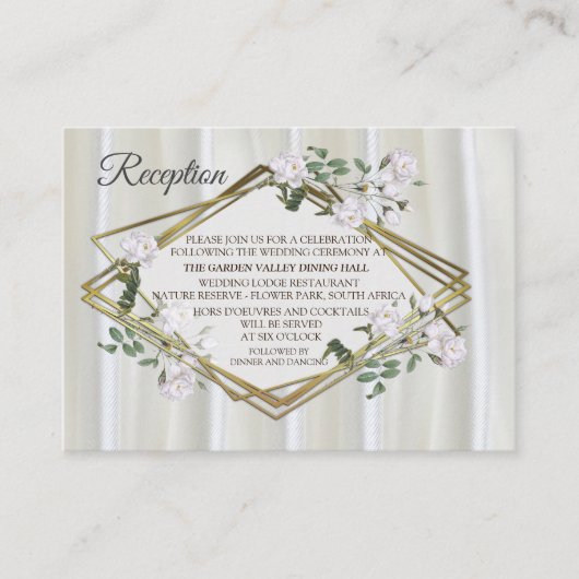 ホワイトウォーター絵を描カラーバラオンシャンパンシルク エンクロージャーカード (正面)