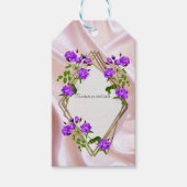 ホワイトウォーター絵を描カラーバラオンシャンパンシルク ギフトタグ (正面)