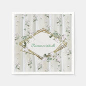 ホワイトウォーター絵を描カラーバラオンシャンパンシルク スタンダードカクテルナプキン (正面)