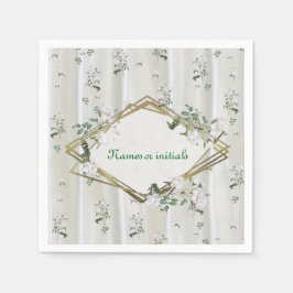 ホワイトウォーター絵を描カラーバラオンシャンパンシルク スタンダードカクテルナプキン