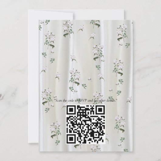 ホワイトウォーター絵を描カラーバラオンシャンパンシルク 招待状 (裏面)