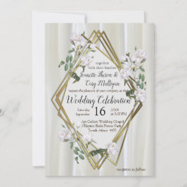 ホワイトウォーター絵を描カラーバラオンシャンパンシルク 招待状