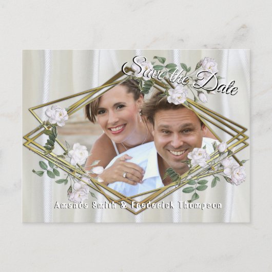 ホワイトウォーター絵を描カラーバラオンシャンパンシルク 案内ポストカード (正面)