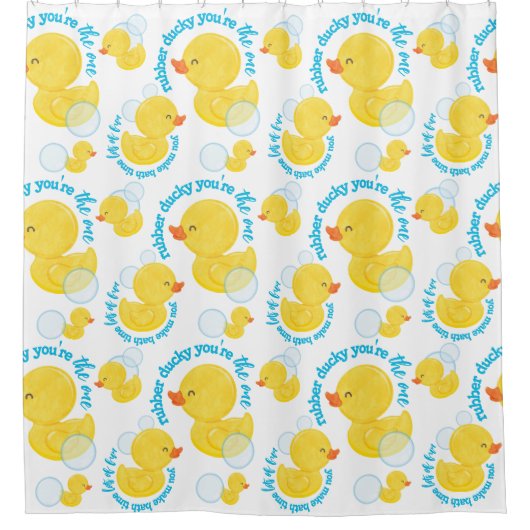 ホワイトウォーター色のゴムアヒルあなたはの1つのシャワー シャワーカーテン (正面)