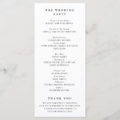 ホワイトウォーター色のフローラの緑の結婚式プログラム プログラム (裏面)