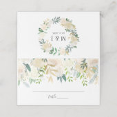 ホワイトウォーター色のフローラ結婚ズ プレイスカード (外部開封)