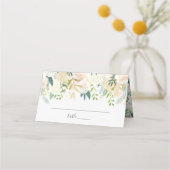 ホワイトウォーター色のフローラ結婚ズ プレイスカード (正面)