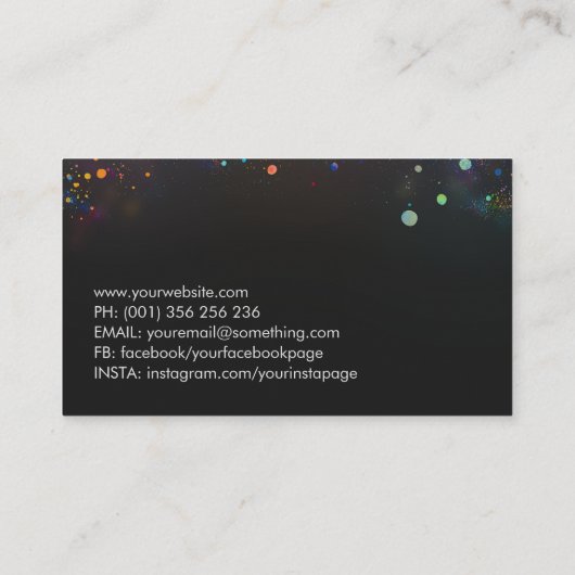 ホワイトウォーター色の木 – カラフル葉の数 名刺 (裏面)