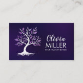 ホワイトウォーター色の木 – 紫離れ色 名刺 (正面)