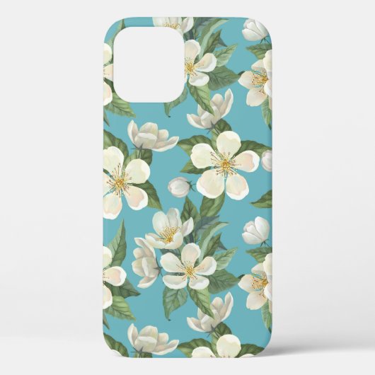 ホワイトウォーター色の花の緑葉の花 Case-Mate iPhoneケース (裏面)