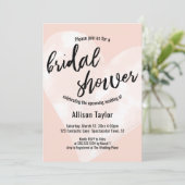 ホワイトウォーター色ハート赤面ピンクブライダルシャワー 招待状 (スタンド正面)