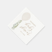 ホワイトウォーター色バルーンユーカリ赤ちゃんシャワー スタンダードカクテルナプキン (角)