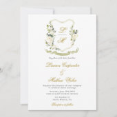 ホワイトウォーター色フローラクレスト結婚式招待状 招待状 (正面)