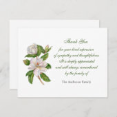 ホワイトウォーター色マグノリア花 サンキューカード (正面/裏面)