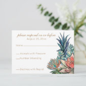 ホワイトウォーター色多肉性RSVP 出欠カード (スタンド正面)