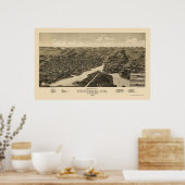 ホワイトウォーター、WIパノラママップ – 1885 ポスター (キッチン)