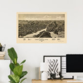 ホワイトウォーター、WIパノラママップ – 1885 ポスター (ホームオフィス)