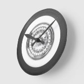 ホワイトウォールタイヤ ラウンド壁時計 (傾斜)