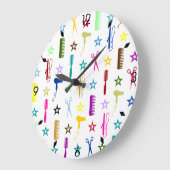 ホワイトウォール数々のクロック上のシックな色合い ラージ壁時計 (傾斜)