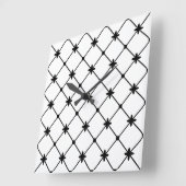 ホワイトウォール時計に黒い十字 スクエア壁時計 (傾斜)