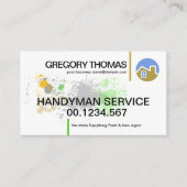 ホワイトウォール絵を描(ばちゃばちゃ)跳ねるハンディマンペインター 名刺 (正面)