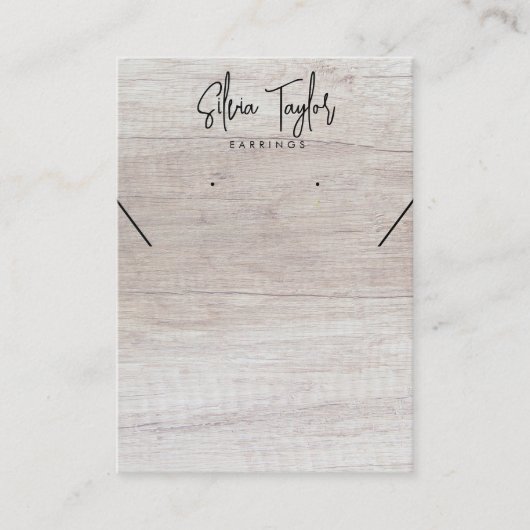 ホワイトウッドあなたのロゴイヤリングディスプレイカード 名刺 (正面)