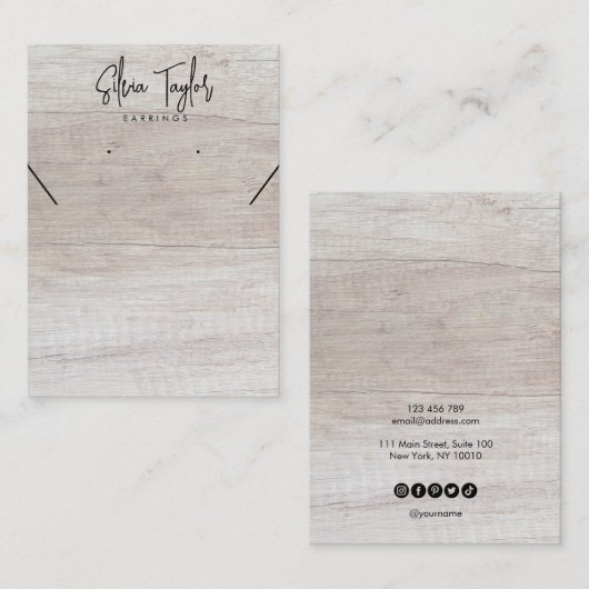 ホワイトウッドあなたのロゴイヤリングディスプレイカード 名刺 (正面/裏面)