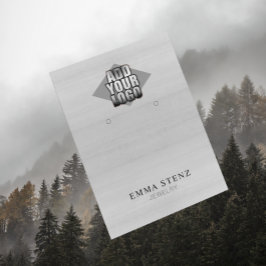 ホワイトウッドイヤリングのロゴジュエリー表示 名刺