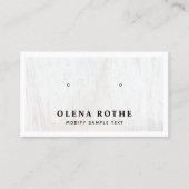 ホワイトウッドイヤリングジュエリー表示 コーリングカード (正面)