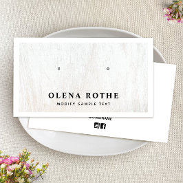 ホワイトウッドイヤリングジュエリー表示 コーリングカード