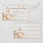 ホワイトウッドカボチャパンパスグラスキャンディーの数 エンクロージャーカード (正面/裏面)