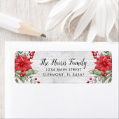 ホワイトウッドクリスマスポインセチアHolly Berryラベル ラベル (インサイチュ)