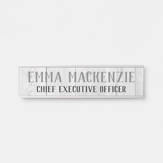 ホワイトウッドグレインぶら下がったズドアサイン名プレート サインプレート (正面)