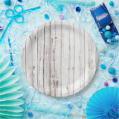 ホワイトウッドグレイン素朴ヴィンテージ ペーパープレート (パーティー)