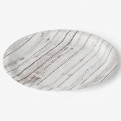 ホワイトウッドグレイン素朴ヴィンテージ ペーパープレート (アングル)