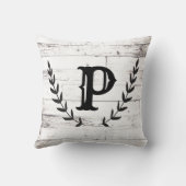 ホワイトウッドシャビー素朴ビーシックなローレルカントリー クッション (裏面)