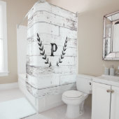 ホワイトウッドシャビー素朴ビーシックなローレルカントリー シャワーカーテン (インサイチュ)