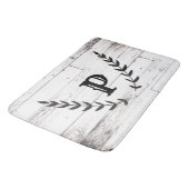 ホワイトウッドシャビー素朴ビーシックなローレルカントリー バスマット (アングル)