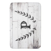 ホワイトウッドシャビー素朴ビーシックなローレルカントリー バスマット (正面縦)