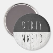 ホワイトウッドシャルボードクリーン汚れた食洗機標識 マグネット (正面/裏面)