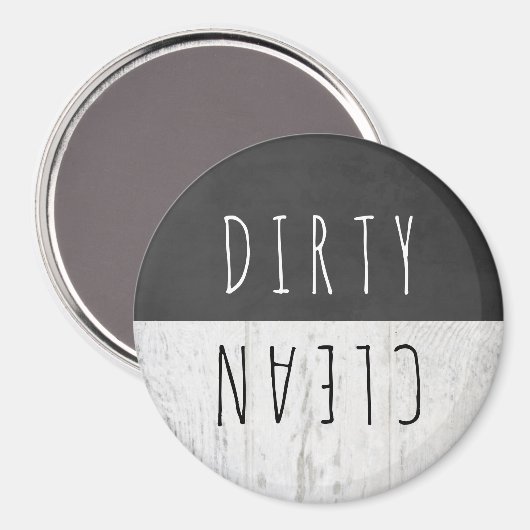 ホワイトウッドシャルボードクリーン汚れた食洗機標識 マグネット (正面/裏面)